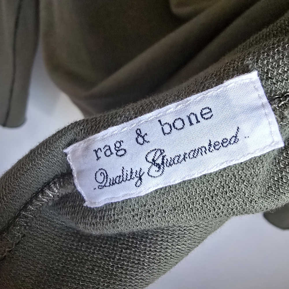 Rag & Bone Mens Rupert Green Long Sleeve Cotton Crewneck Tee Pullover SZ Medium - Picture 12 of 13